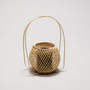 No.29 Small White Peony shape Bamboo Basket – Diamond Weave
