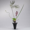 Acrylic Flower Vase ”La Mer” with kenzan holder plate (Matte Black)